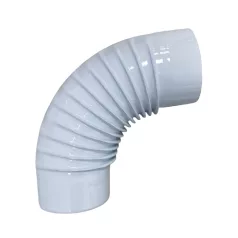 Füstcső könyök fehér 118/90 zománcozott