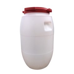 Hordó műanyag MENETES 60literes natur(piros tető)