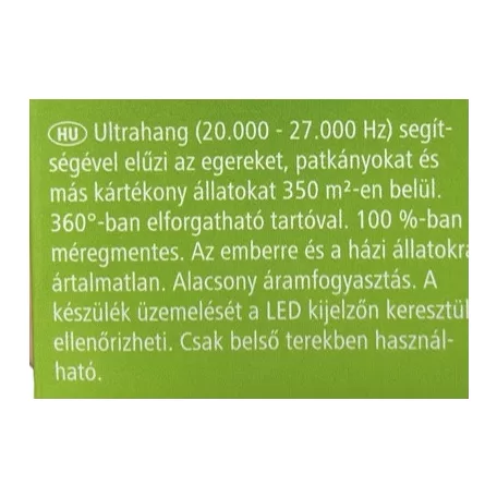 Rágcsálóriasztó Ultrahangos Ultra Stop  DF 299642