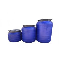 Hordó műanyag CSAVAROS 200literes+csap 420mm száj kék