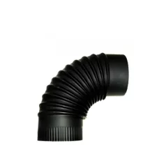 Füstcső könyök fekete 120/90