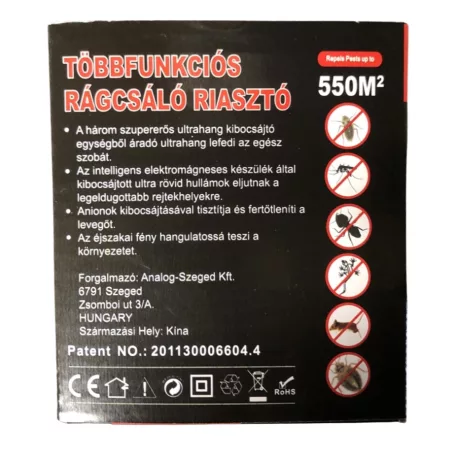 Rágcsálóriasztó beltéri ultrahangos AN-B019 550m2  0613