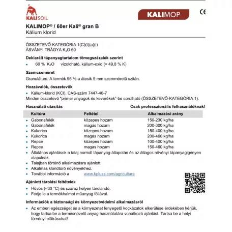 Kálisó (kálium-klorid 60%) 500kg BIG-BAG