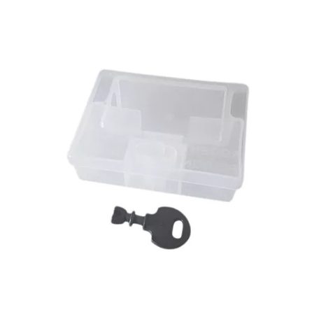 Egéretető doboz műanyag átlátszó zárható+kulcs