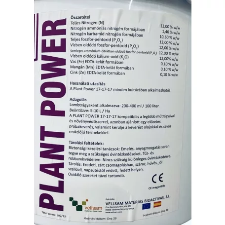 Műtrágya PlantPower 17-17-17 NPK Gél  10 kg