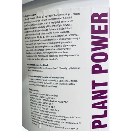 Műtrágya PlantPower 17-17-17 NPK Gél  10 kg