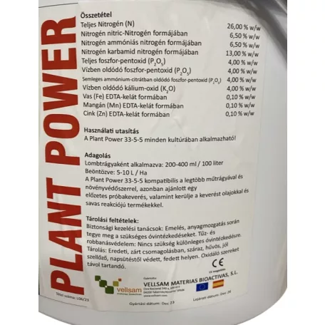 Műtrágya PlantPower 33-5-5  NPK Gél  10 kg