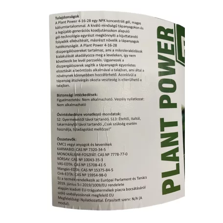 Műtrágya PlantPower 4-16-28  NPK Gél  10 kg