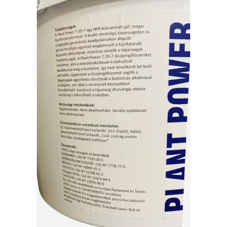 Műtrágya PlantPower 7-20-7  NPK Gél  10 kg