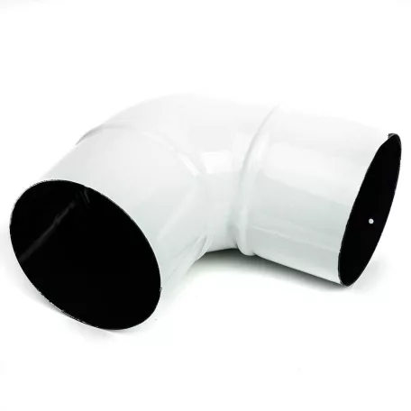 Füstcső könyök fehér 130/90 zománcozott