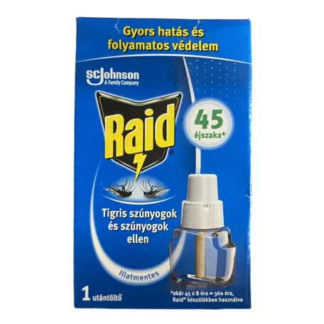 Elektromos szúnyogriasztó készülékhez utántöltő 27ml(illatmentes) RAID